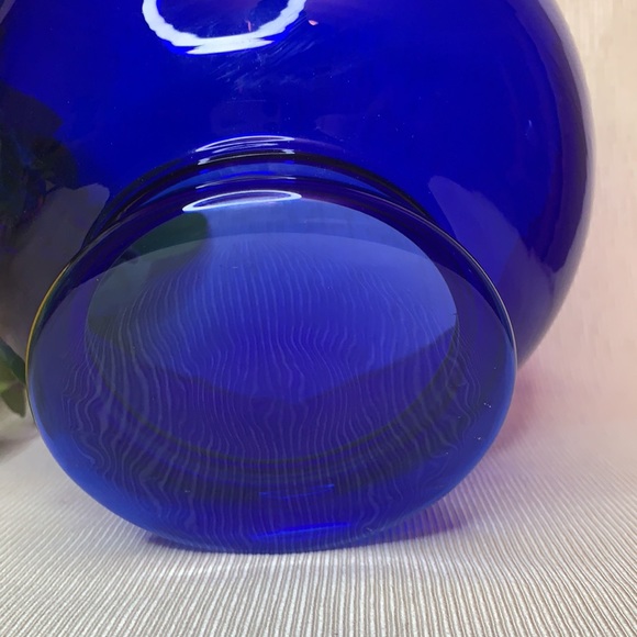 Beautiful VTG cobalt blue Pilgrim Glass bowl with original foil label, USA - Picture 6 of 6